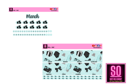 March Monthly Overview Sticker Kit