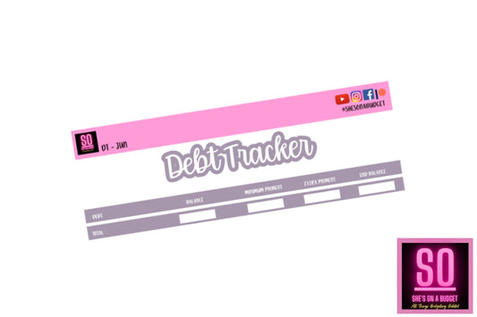 June Debt Tracker Sticker Kit