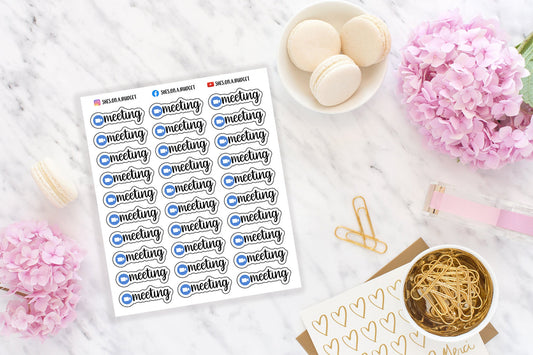 Zoom Meeting Stickers - Mini Script Stickers