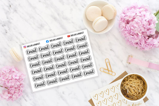 Email - Mini Script Stickers