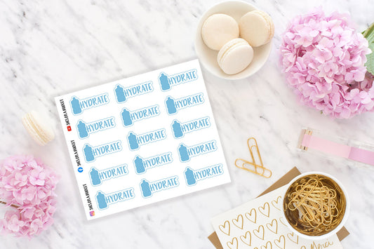 Hydrate Stickers - Mini Script Stickers