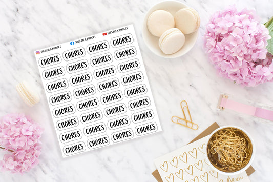 Chores Stickers - Mini Script Stickers