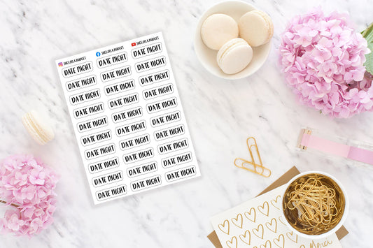 Date Night - Mini Script Stickers