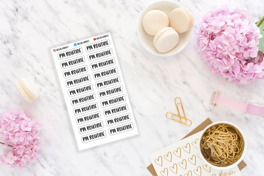 PM Routine - Mini Script Stickers