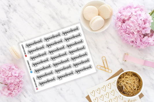 Appointment Stickers- Mini Script Stickers