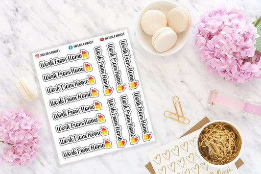 Working From Home - Mini Script Stickers