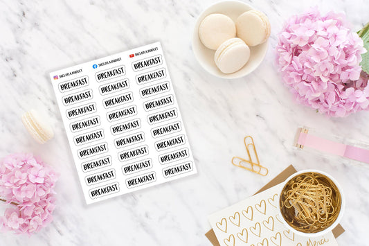 Breakfast Stickers - Mini Script Stickers