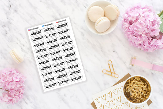 Worship Stickers - Mini Script Stickers