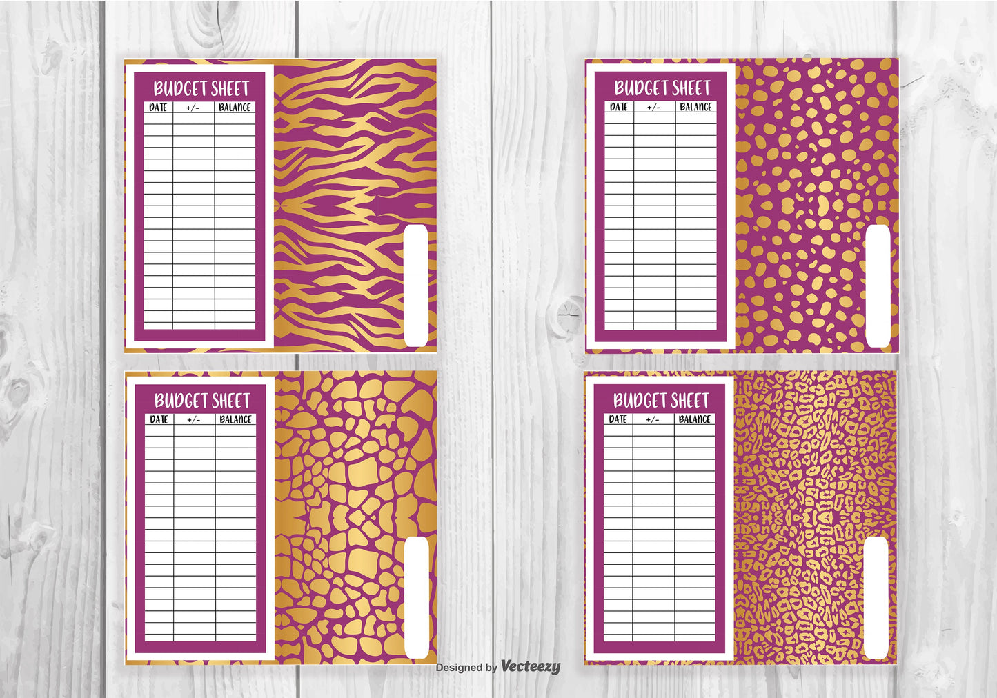 4 Cash Envelopes (Purple & Gold)