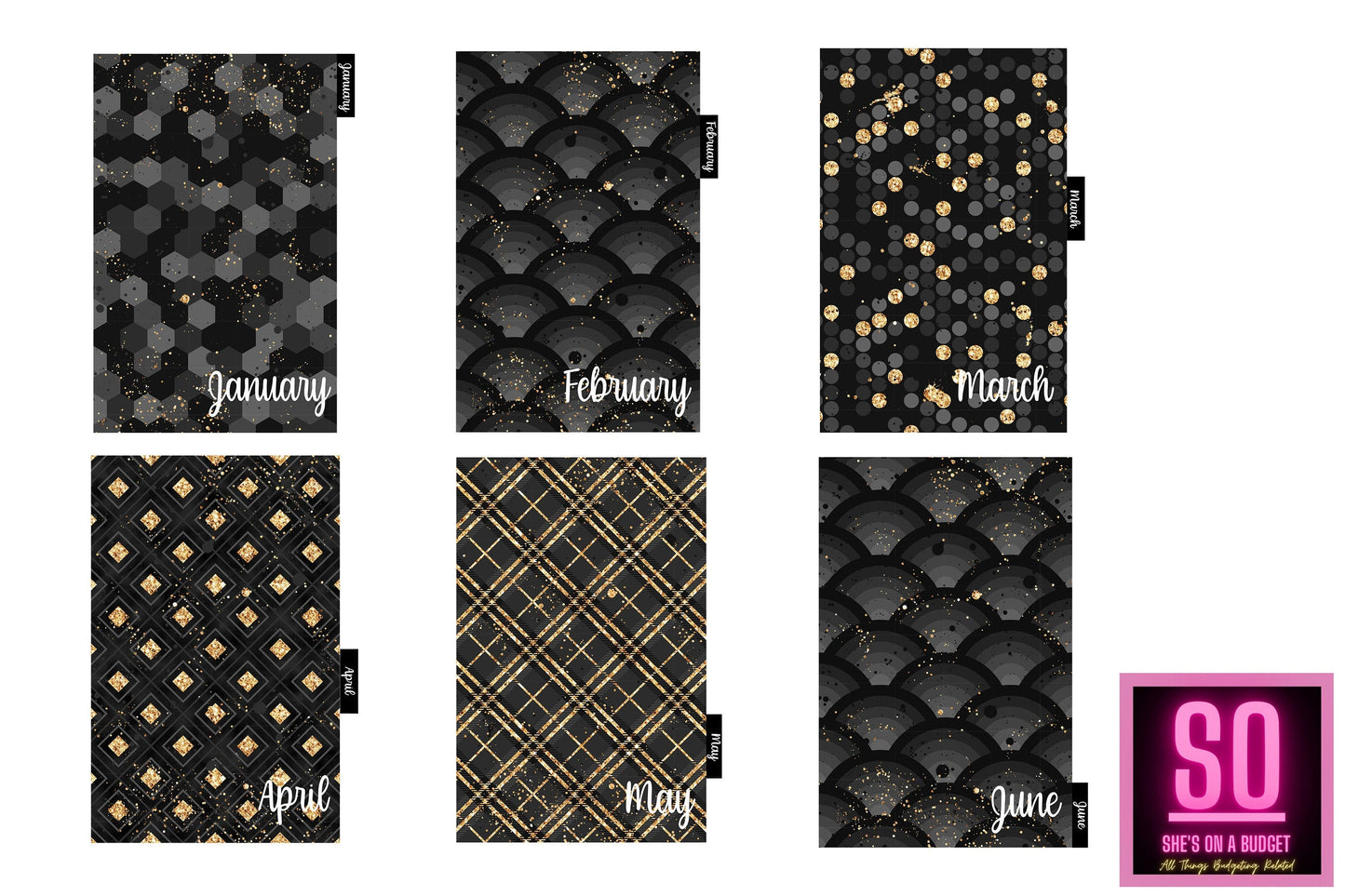 Black & Gold Planner Dividers