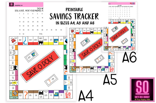 Saveopoly Savings Tracker