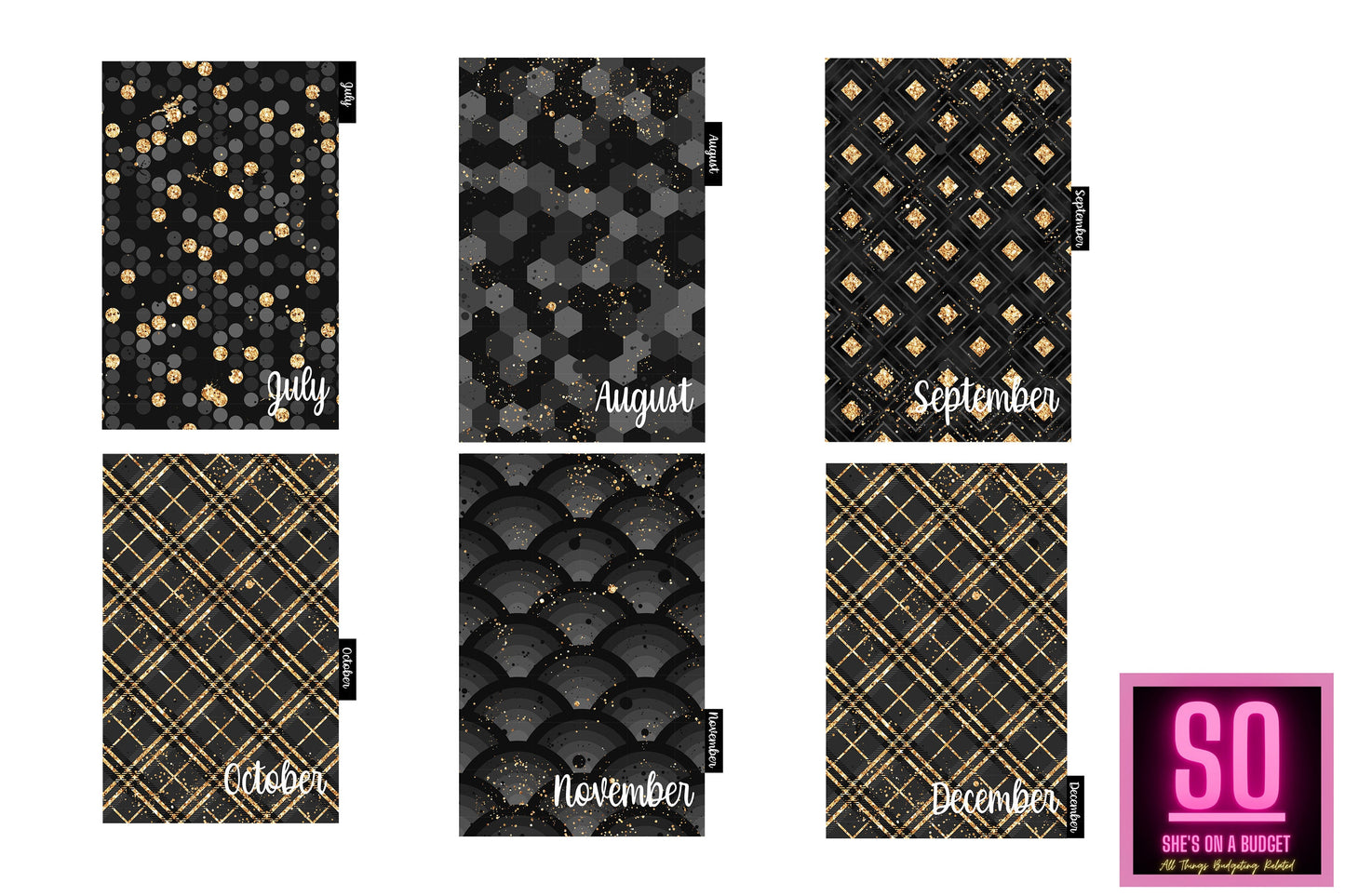 Black & Gold Planner Dividers