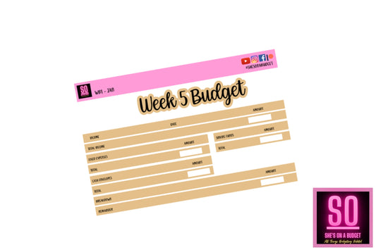 January 2022 - Week 5 Budget Sticker Kit