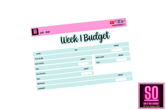 March Week 1 Budget Sticker Kit