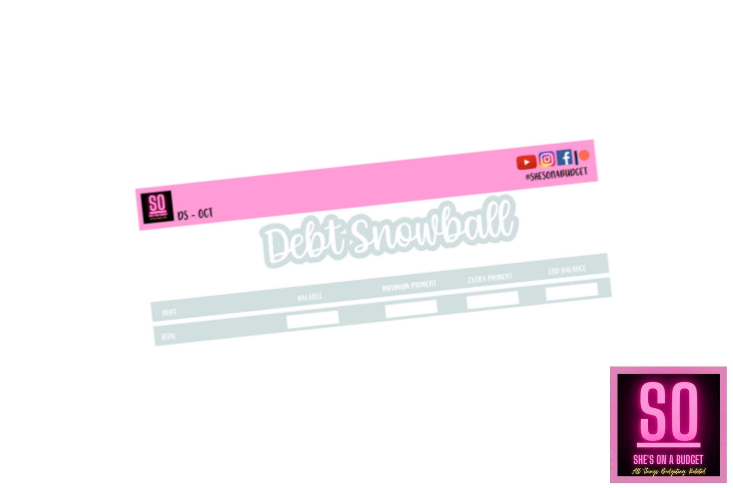 October Debt Snowball Sticker Kit